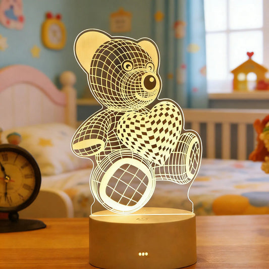 3D Acrylic LED Night Light – USB Plug-In Glow Lamp | Perfect Gift