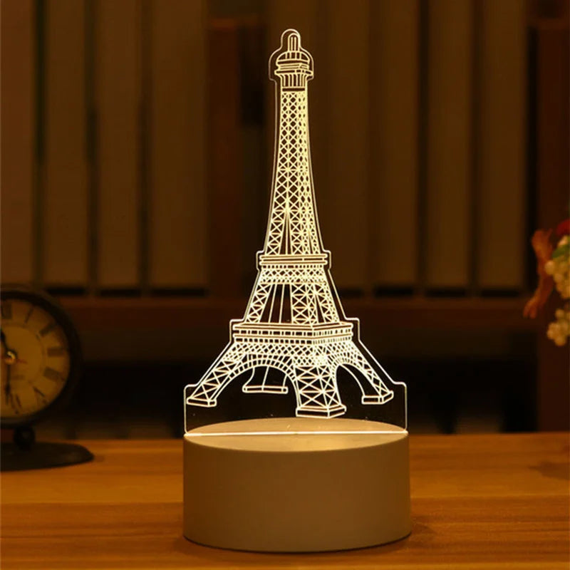 3D Acrylic LED Night Light – USB Plug-In Glow Lamp | Perfect Gift
