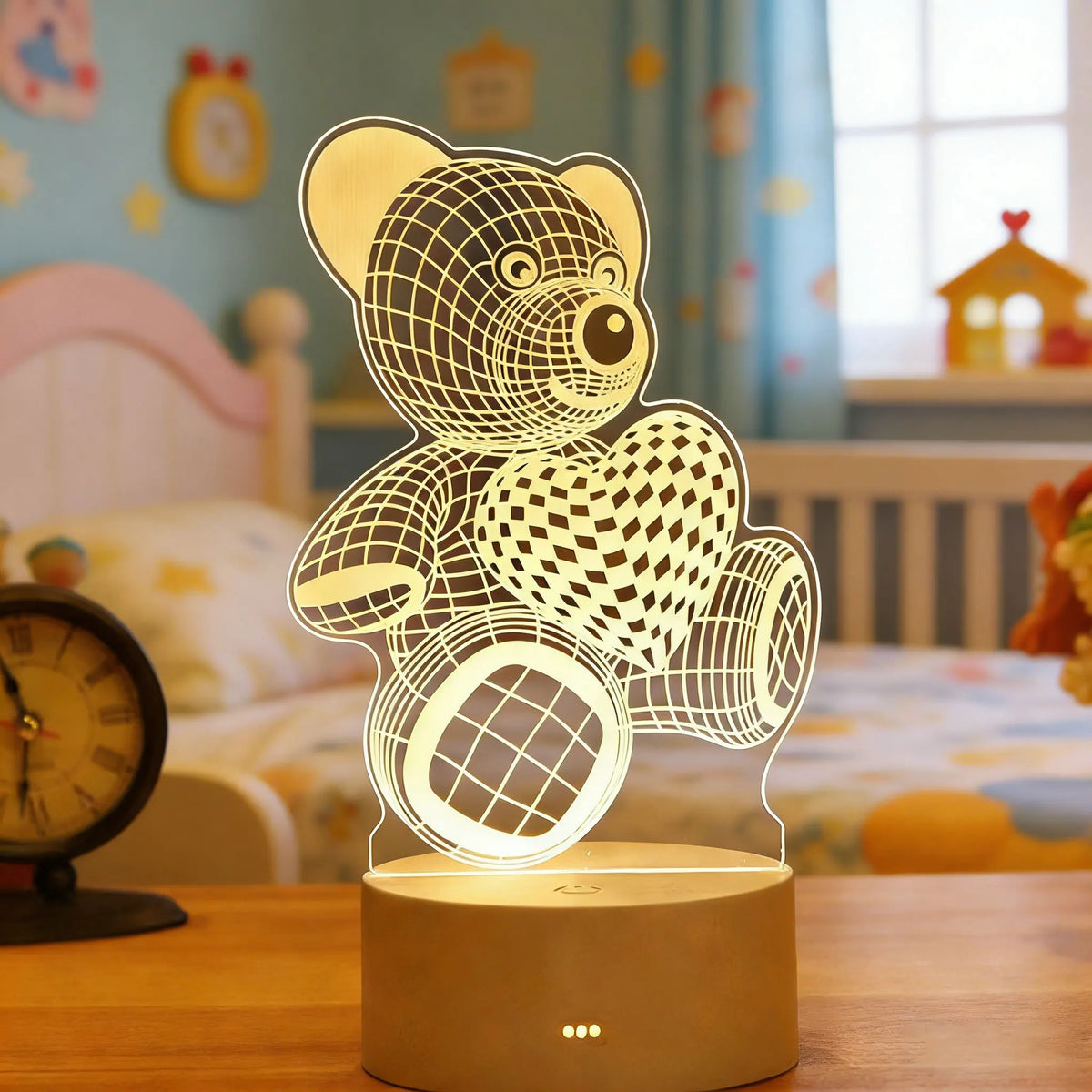 3D Acrylic LED Night Light – USB Plug-In Glow Lamp | Perfect Gift