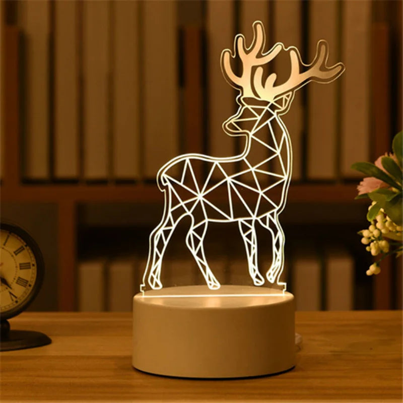 3D Acrylic LED Night Light – USB Plug-In Glow Lamp | Perfect Gift