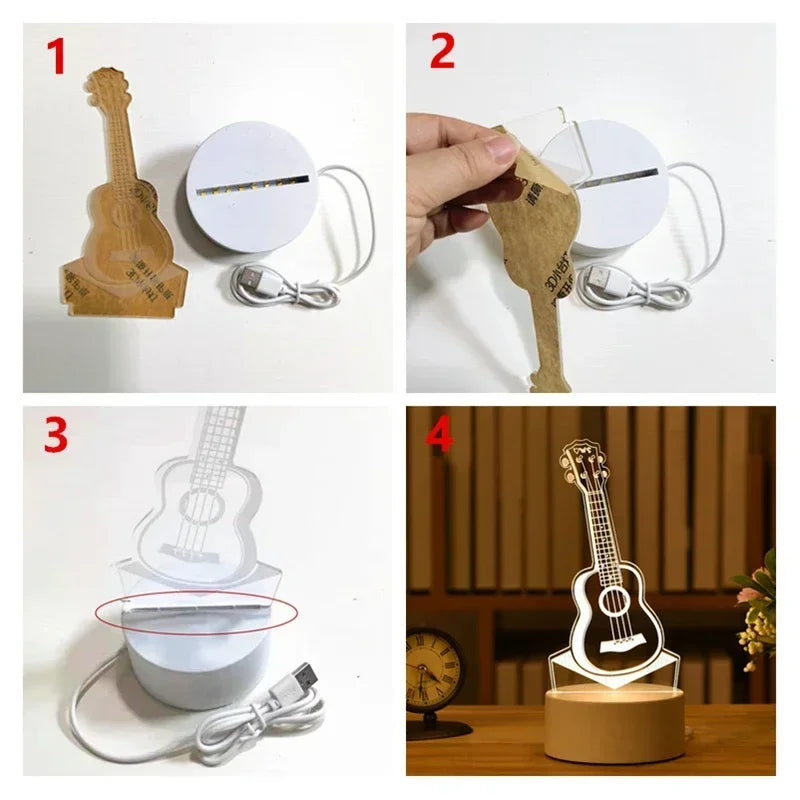 3D Acrylic LED Night Light – USB Plug-In Glow Lamp | Perfect Gift