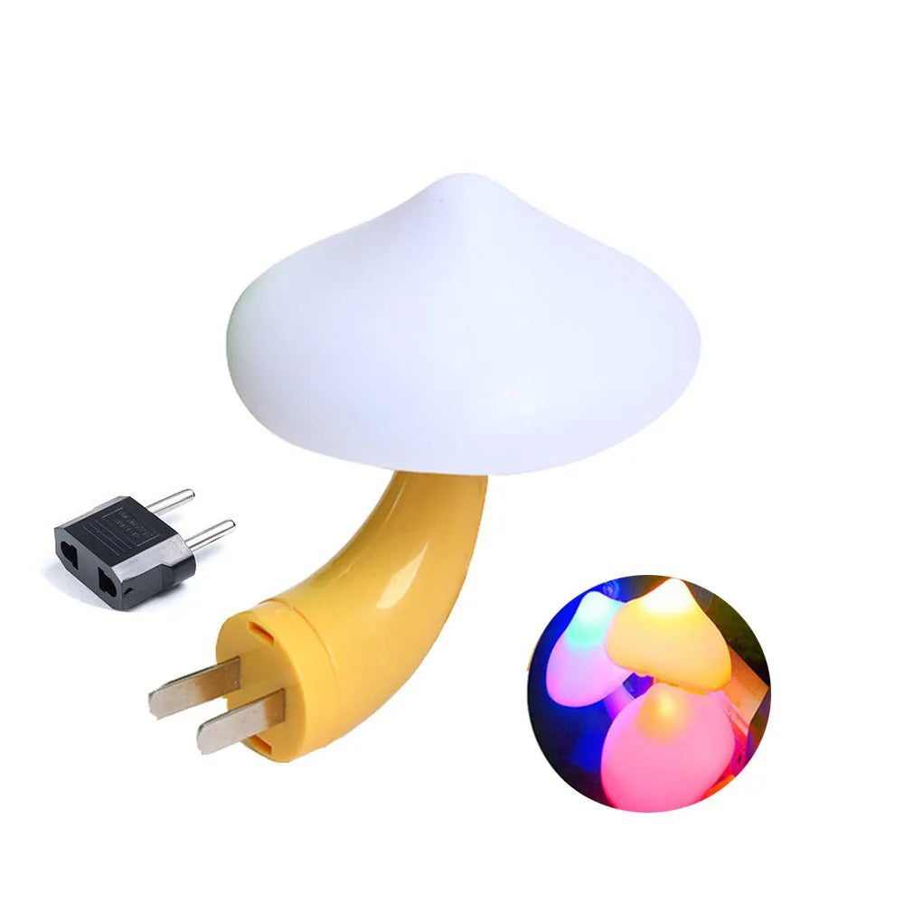 Mushroom Night Light – Color-Changing LED Plug-In Lamp for Bedroom Decor