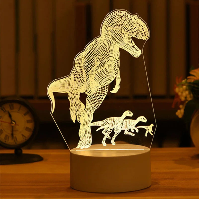 3D Acrylic LED Night Light – USB Plug-In Glow Lamp | Perfect Gift