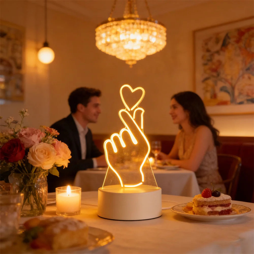 3D Acrylic LED Night Light – USB Plug-In Glow Lamp | Perfect Gift