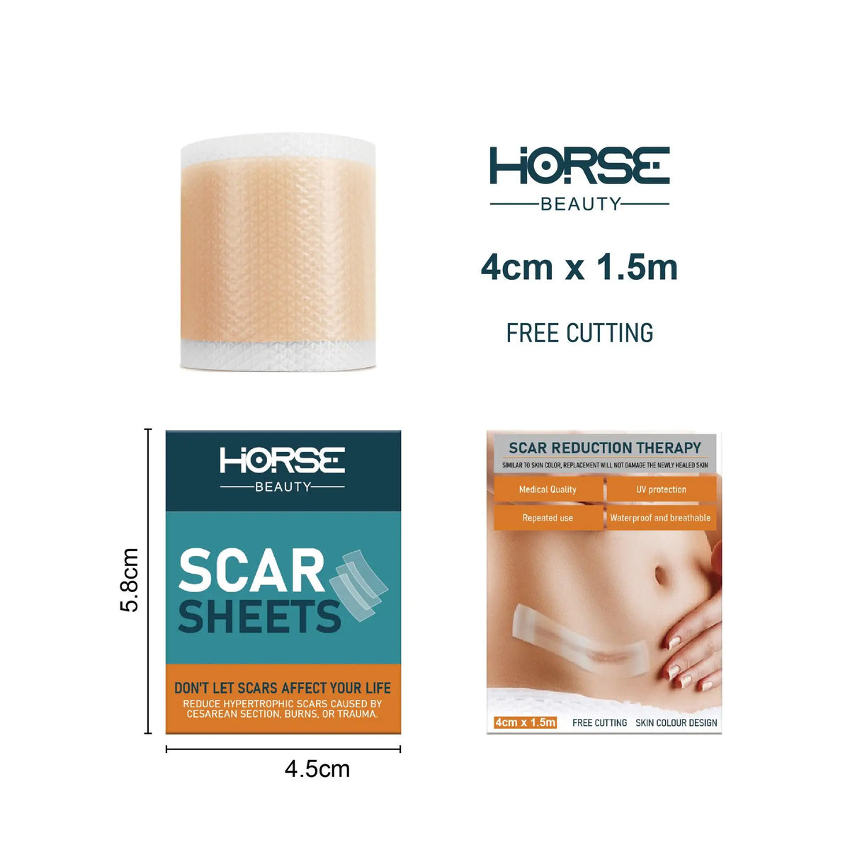 HORSE Silicone Gel Skin Patch Silicone Wound Repair Scar Patches Silicone Scar Patch Skincare Tools 2025